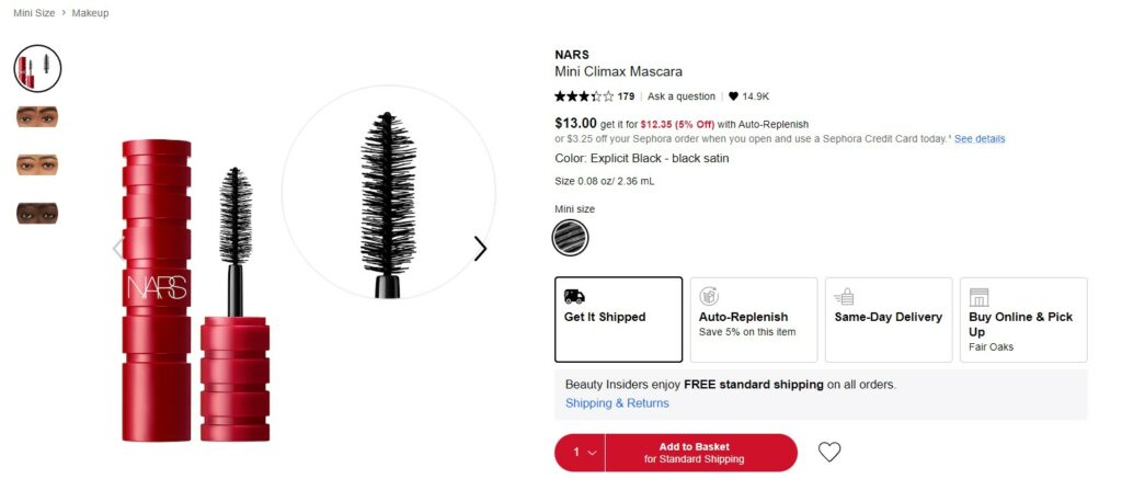 nars climax mascara sample